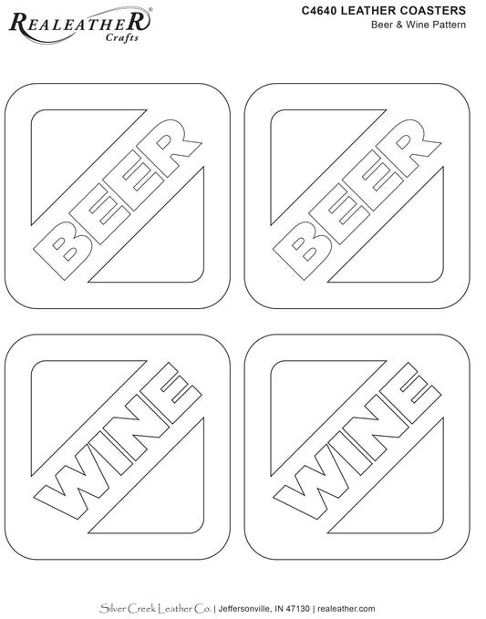 Beer Wine Coffee Tea Coaster Patterns from Realeather