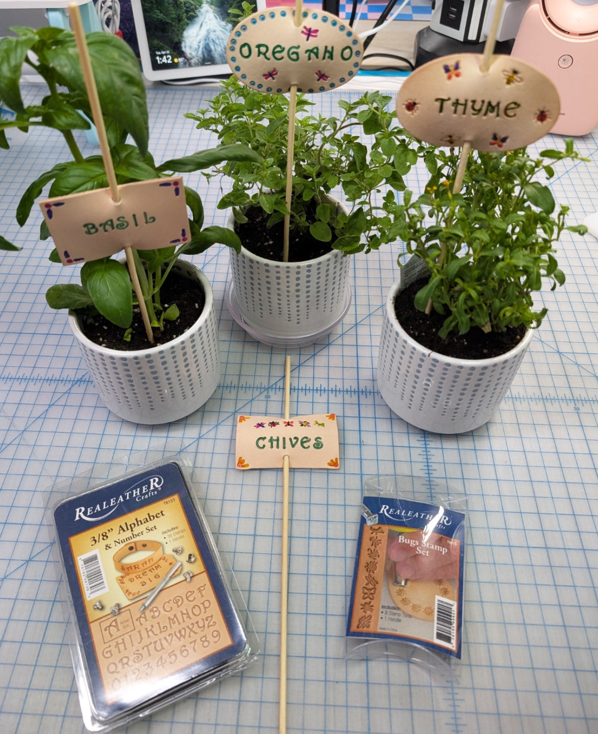 Stamping Realeather Patches for Custom Plant Pokes