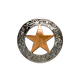 Engraved Star Concho 1 inch Gold/Silver