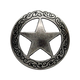 Engraved Star Concho 1 .5 inch Antique Silver