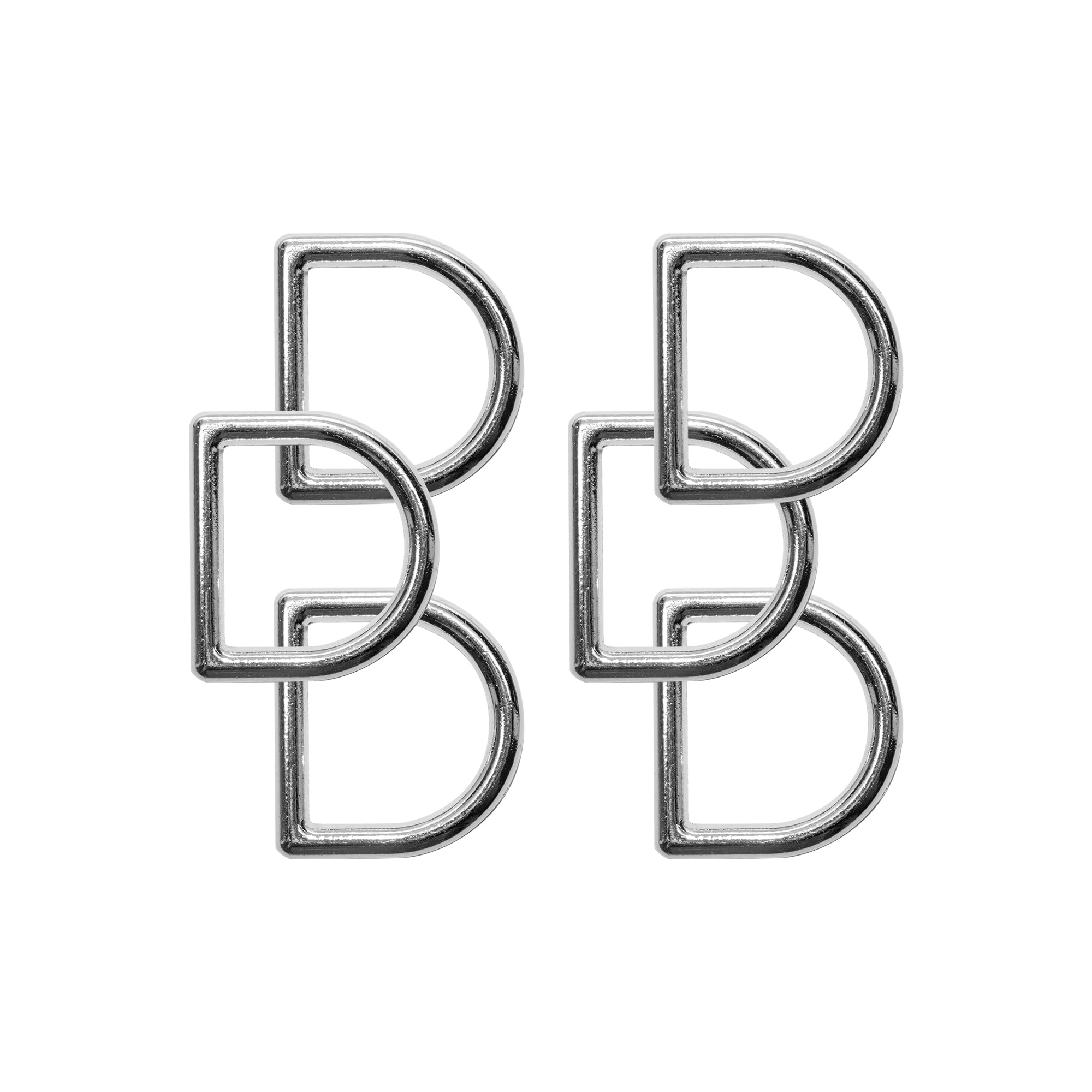 D-Ring, 3/4", Nickel, 6/pk