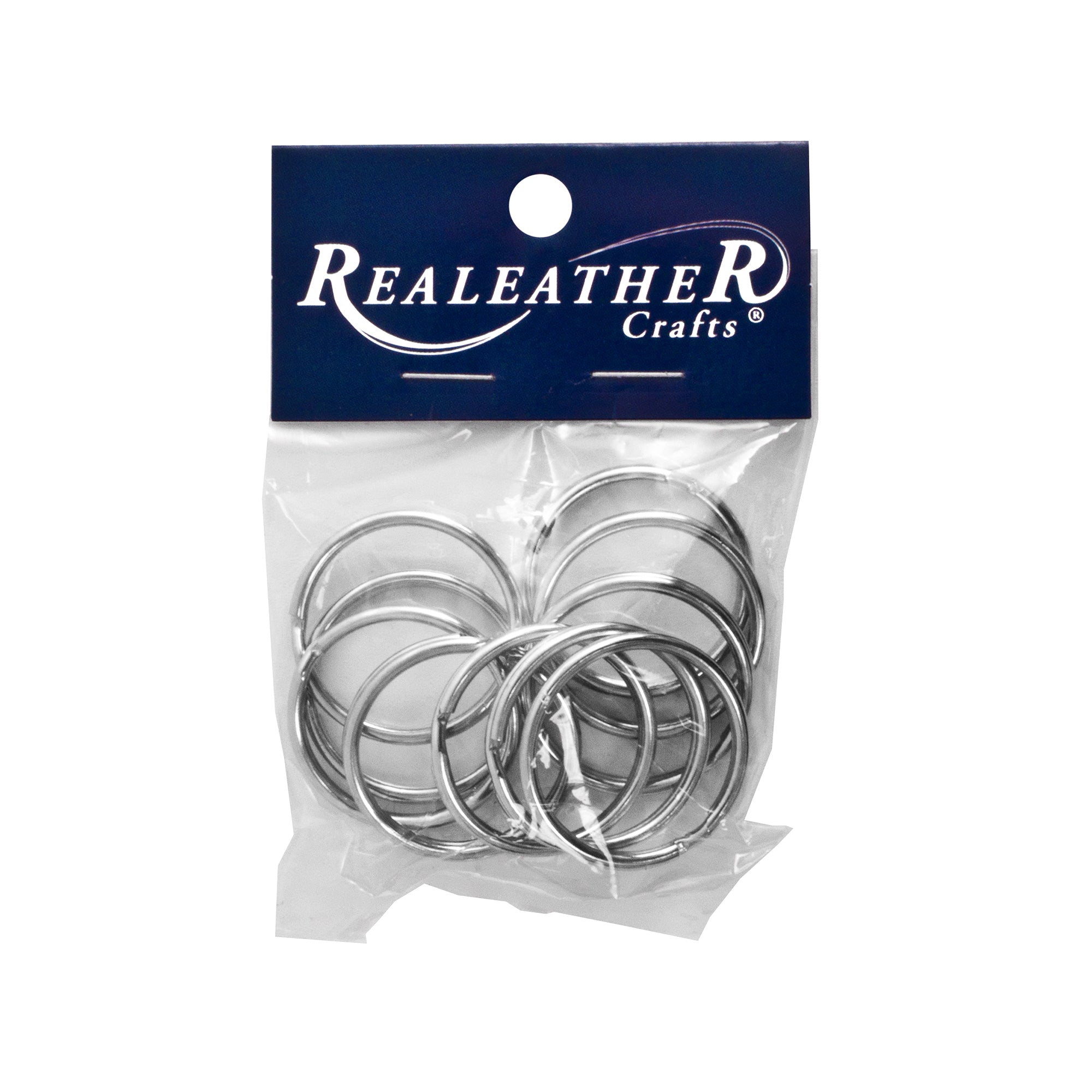 Split Key Ring, 1.25", Nickel, 10/pk