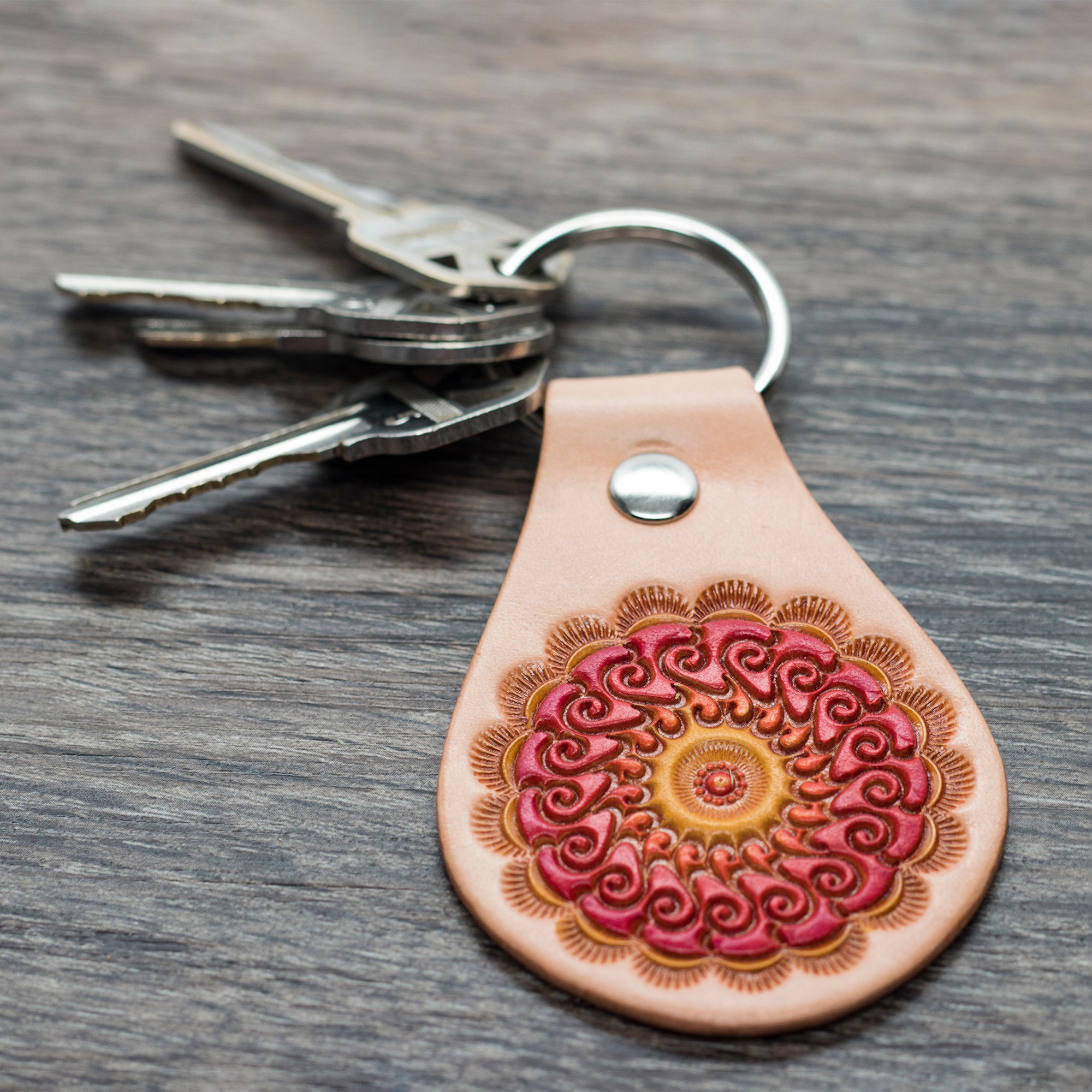 Leather Key Fob, Natural, 8/pk