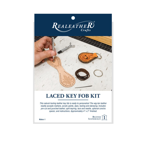 Laced Leather Key Fob