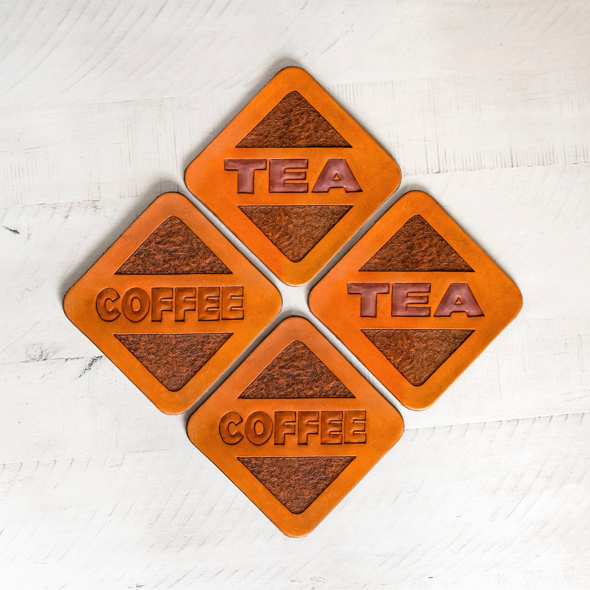 Square Coaster Set, 4", Natural, 4/pk