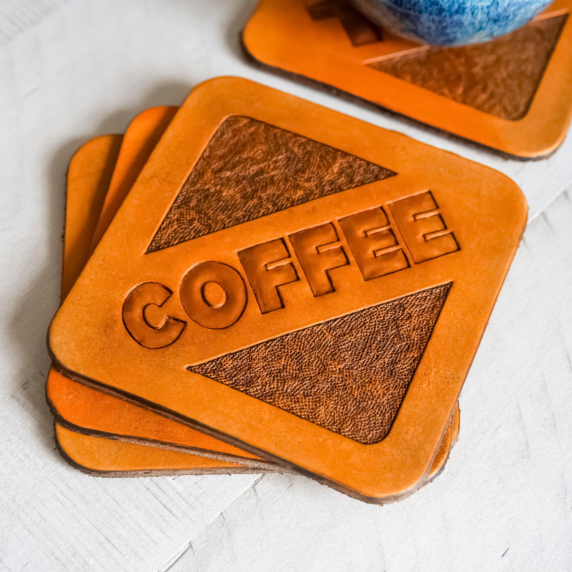 Square Coaster Set, 4", Natural, 4/pk