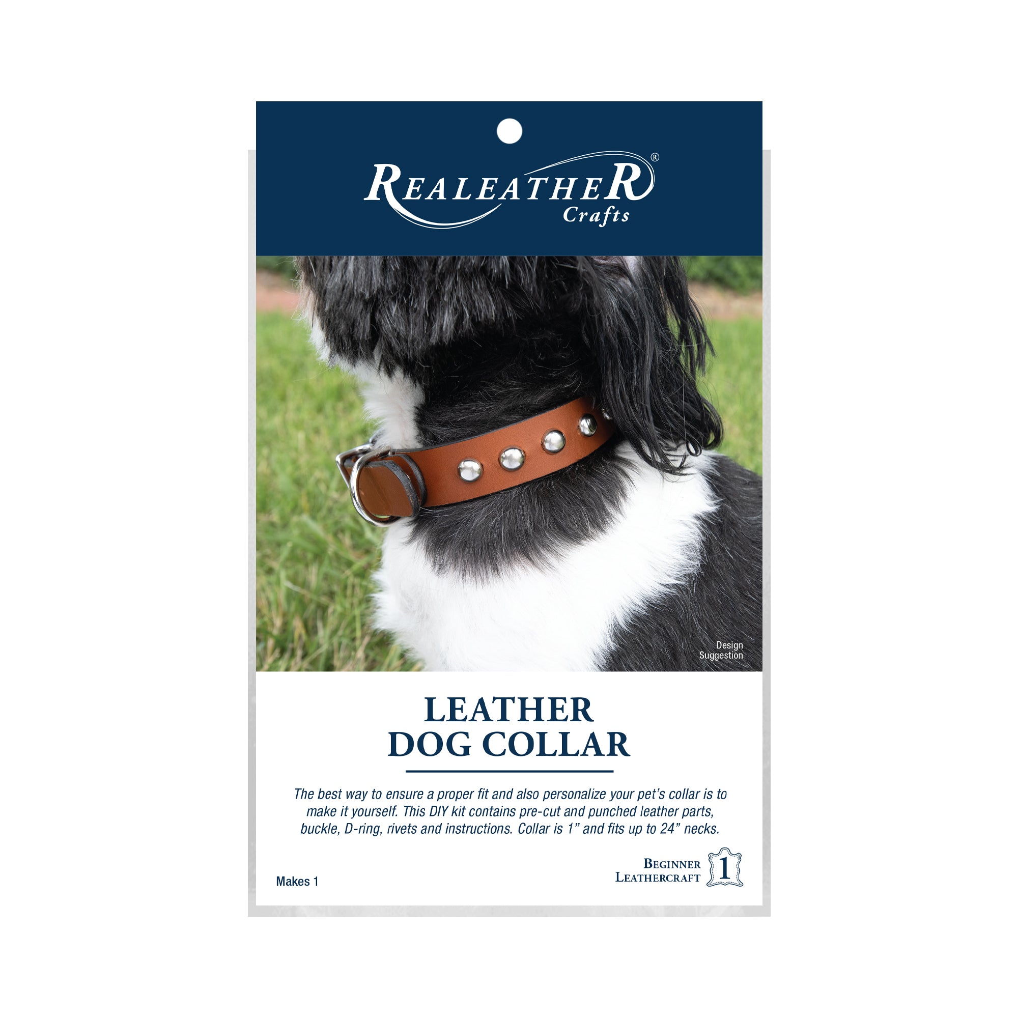Large Dog Collar Kit, 1" x 24", Whiskey Torino