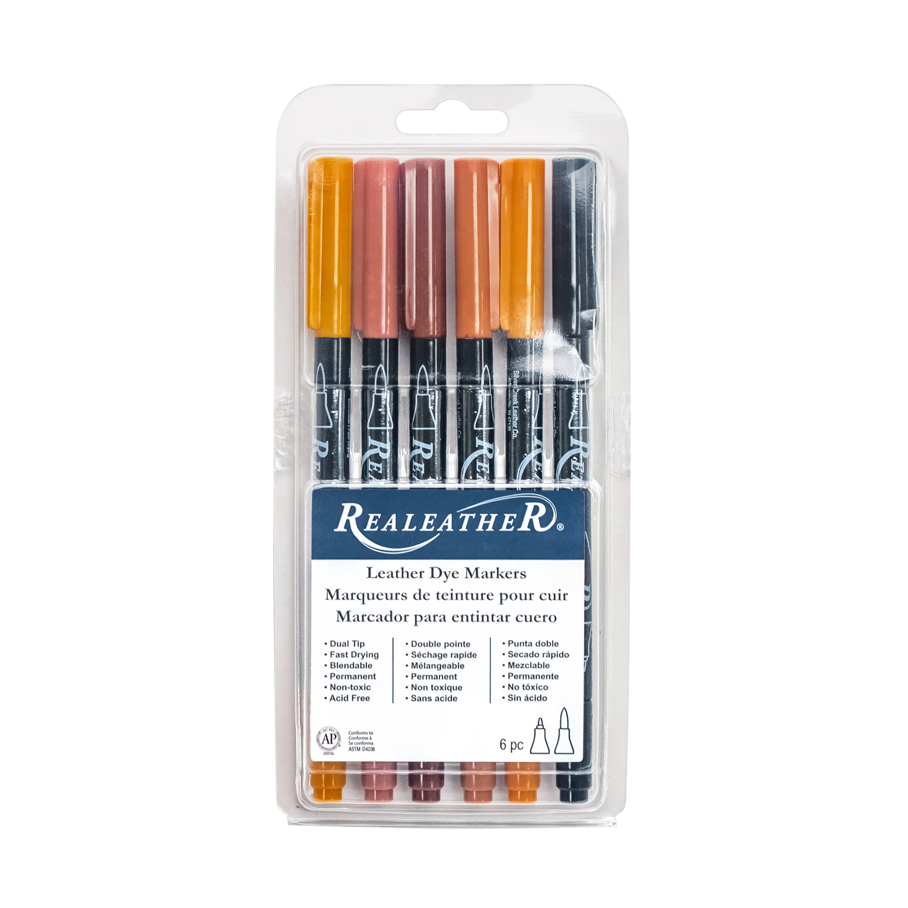 Leather Markers, Earthtones, 6pk