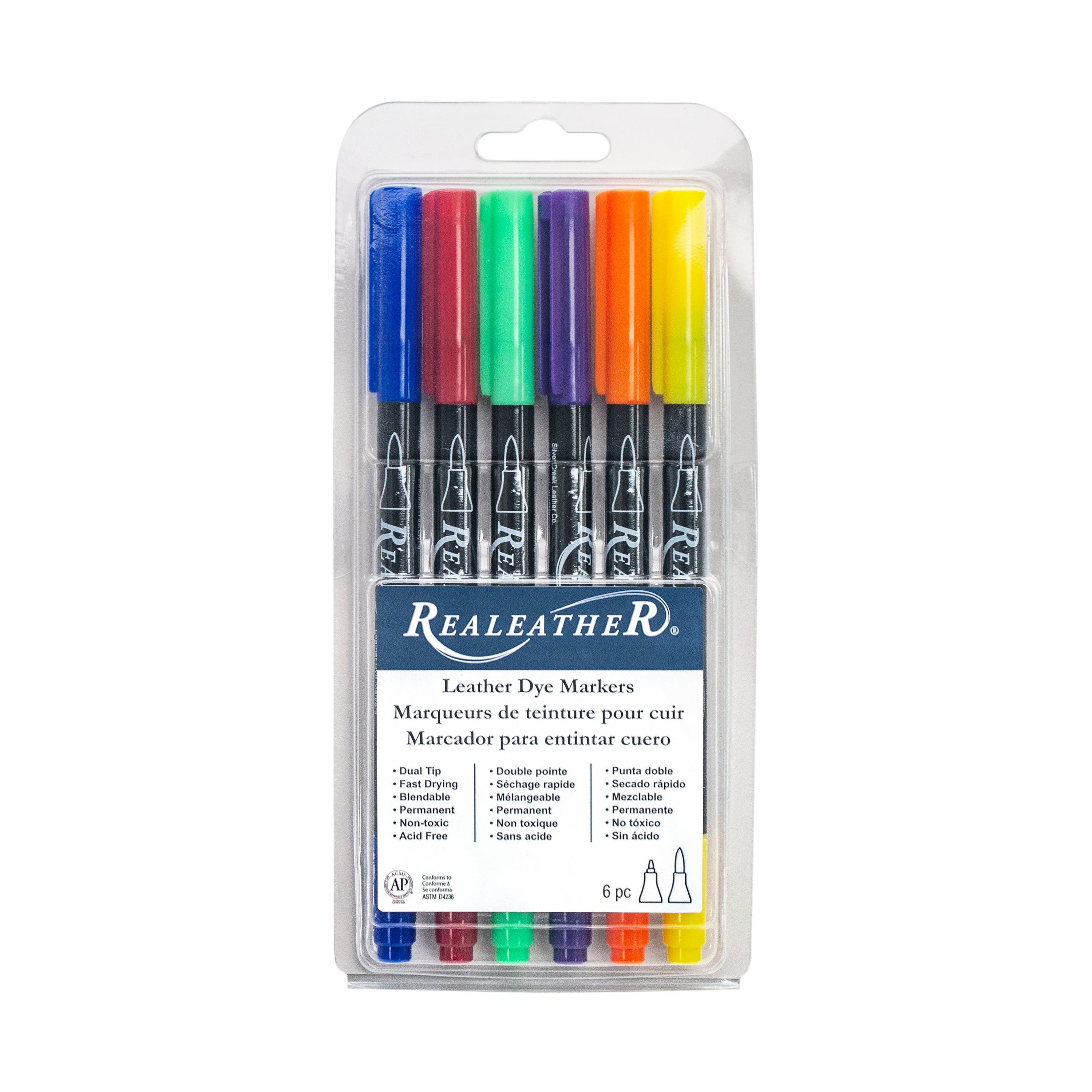 Leather Markers, Basic, 6pk
