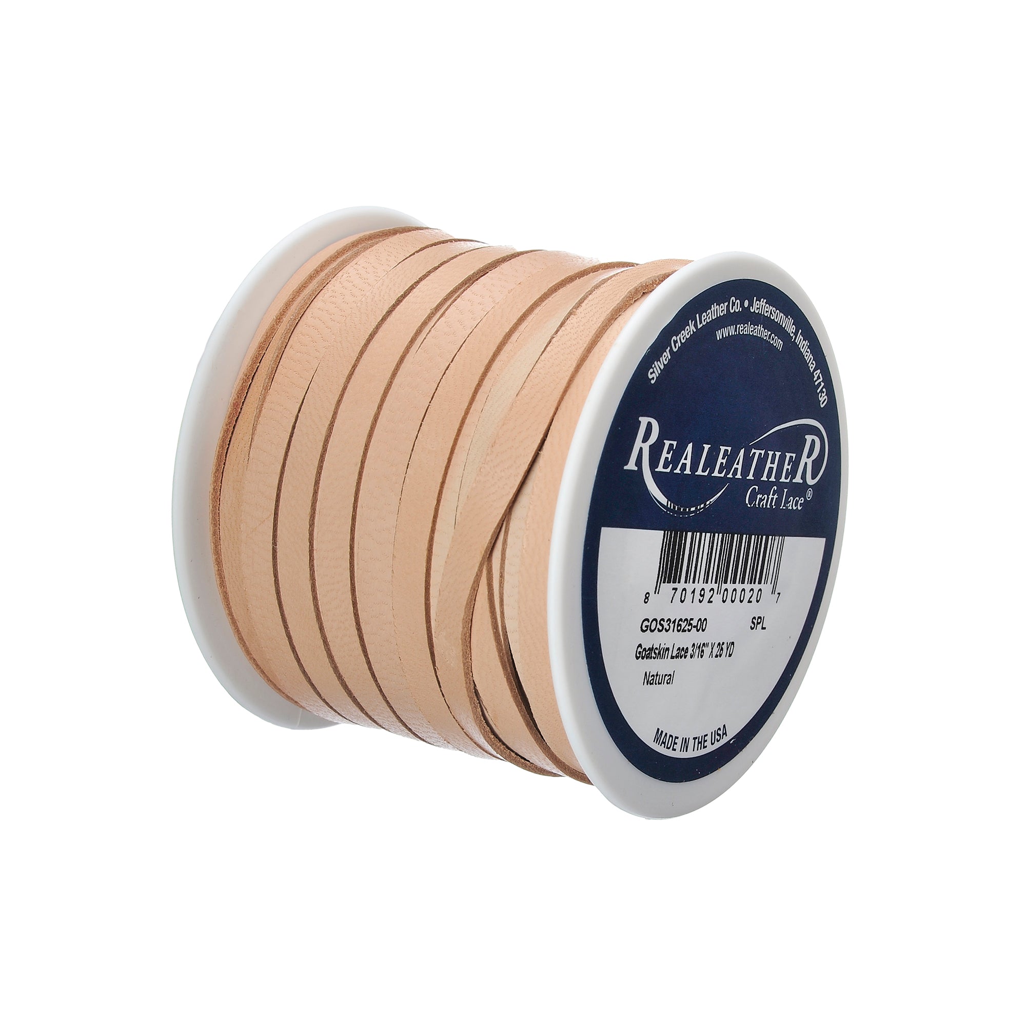 Goatskin Lace, 3/16" x 25 yd, Natural