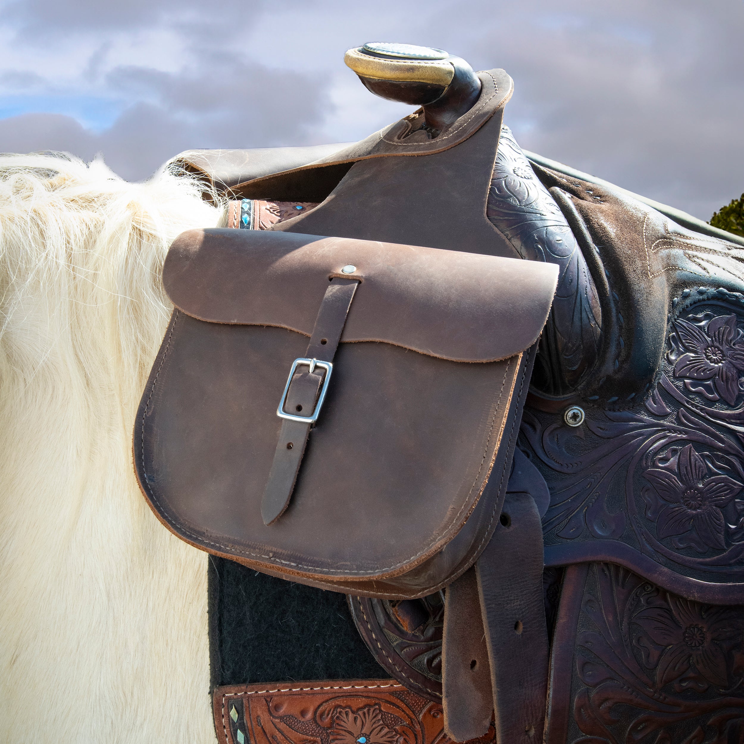 Leather Horn Bag
