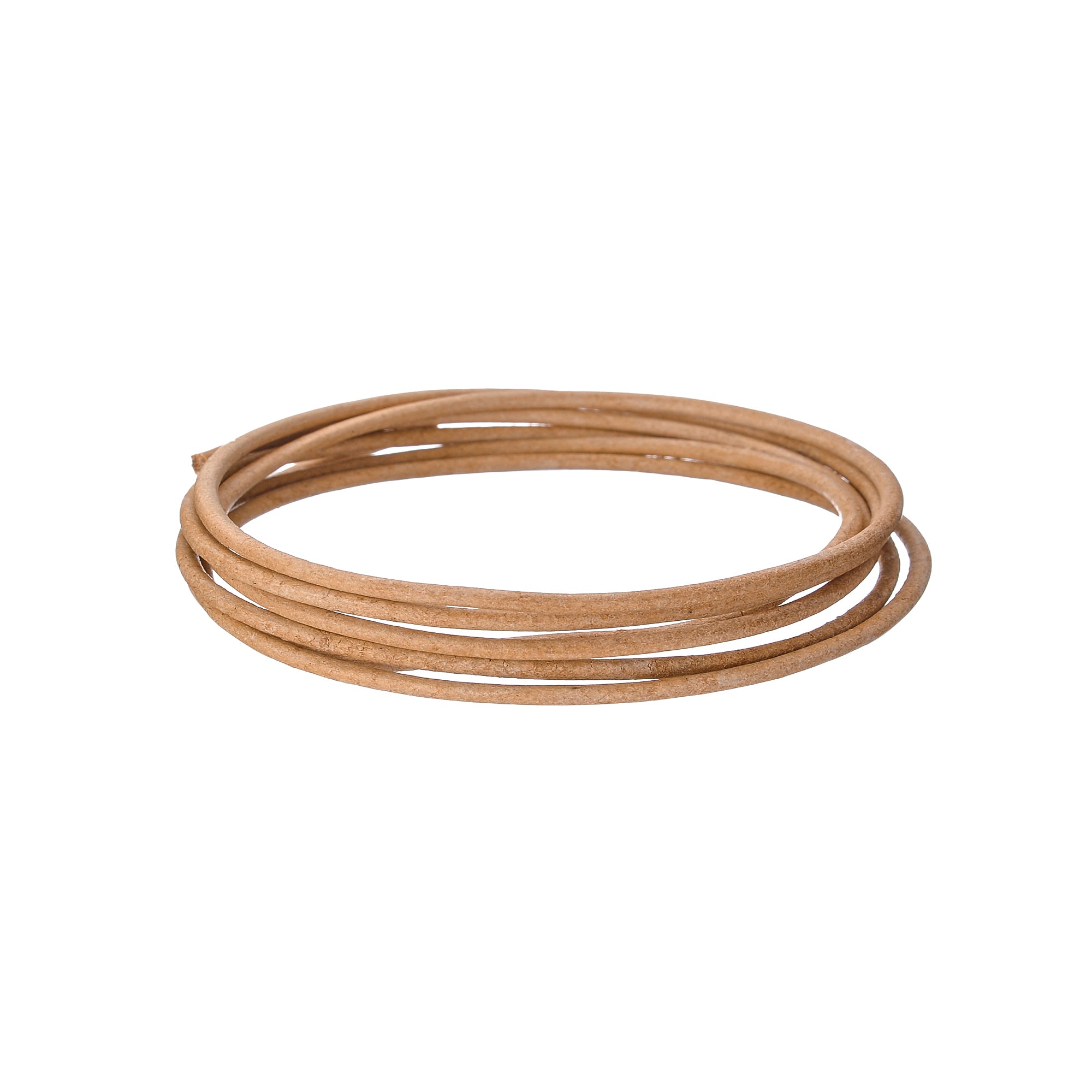 Round Lace Hank, 1.5 mm x 2 yd, Gray Metallic