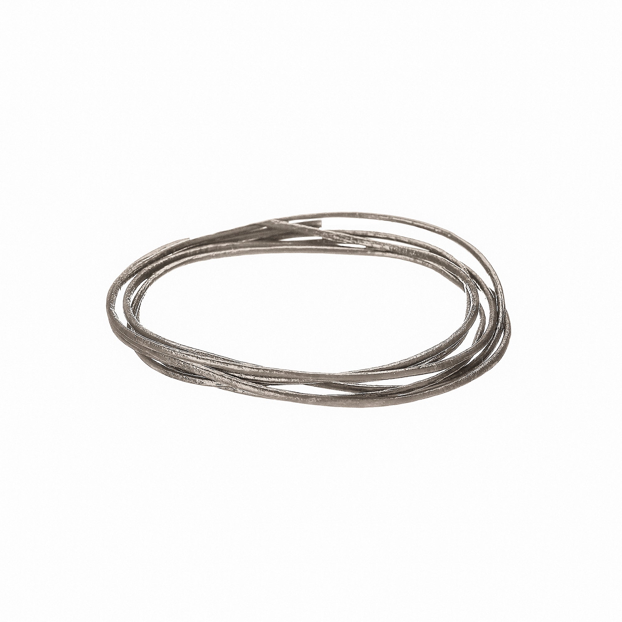 Round Lace Hank, 1.5 mm x 2 yd, Gray Metallic