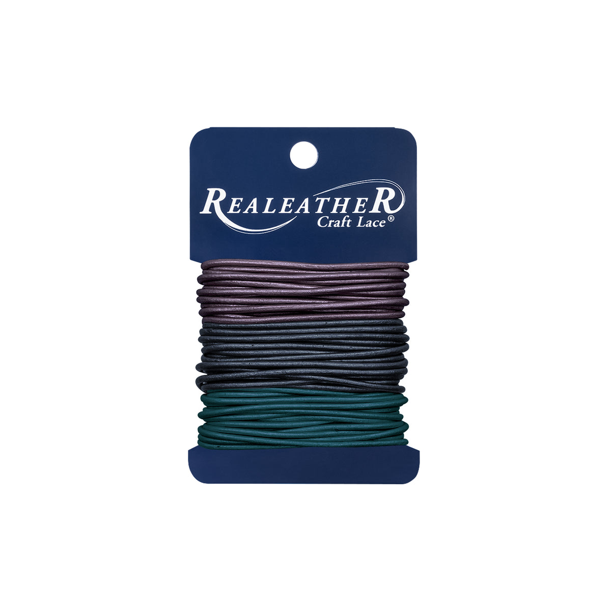 Round Lace Combo Card, 2 mm x 8 yd, Purple/Navy/Teal