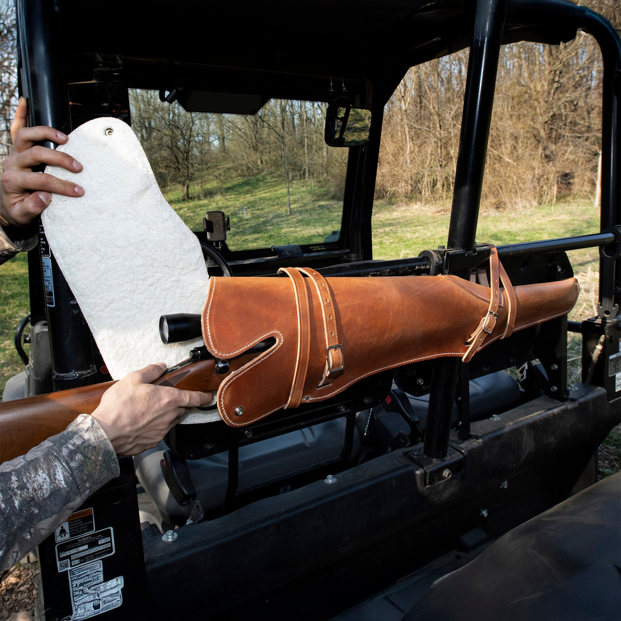 Large Rifle Scabbard w/ Flap and Harness, Lined with Fleece