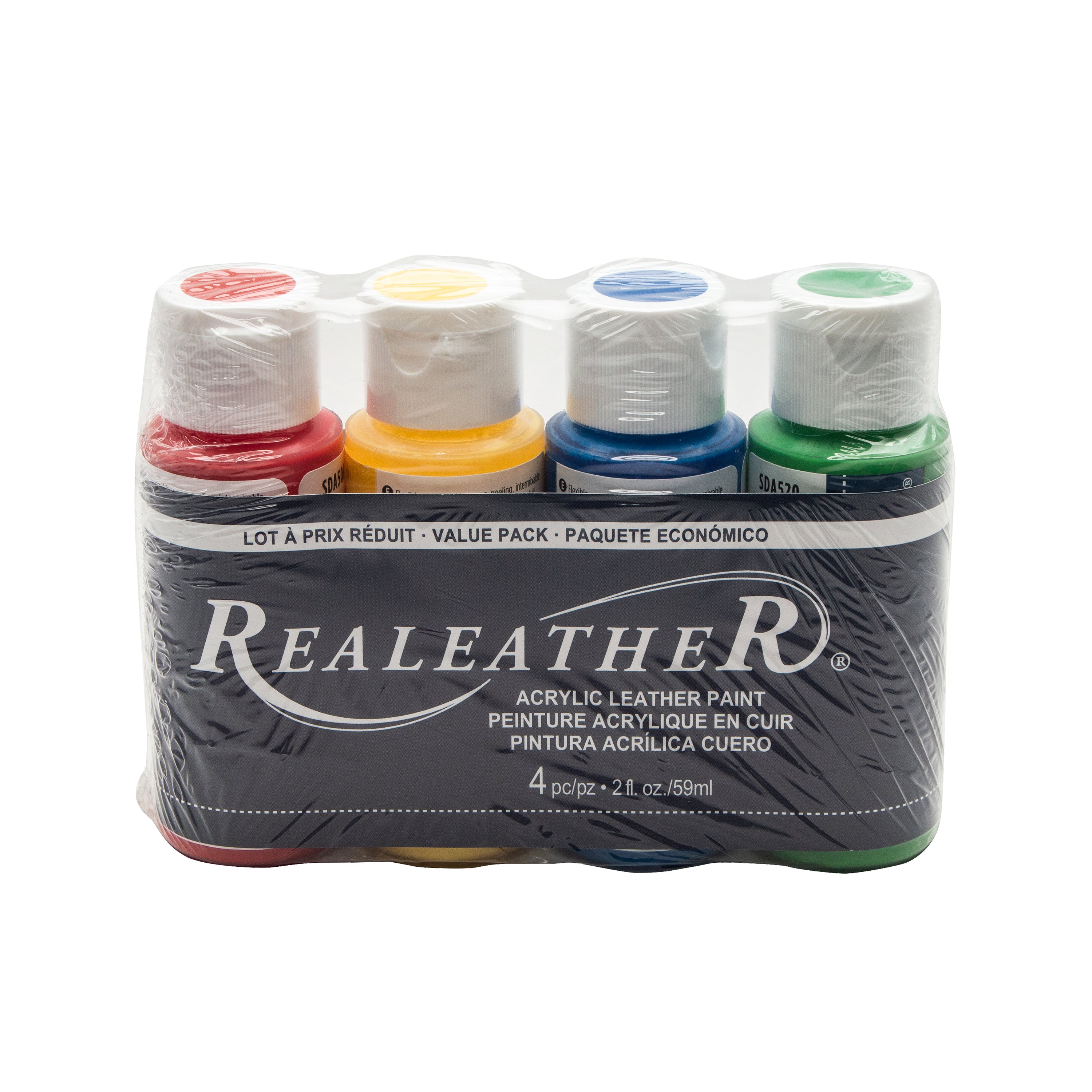 4-Pack of Acrylic Leather Paint: Primary Colors