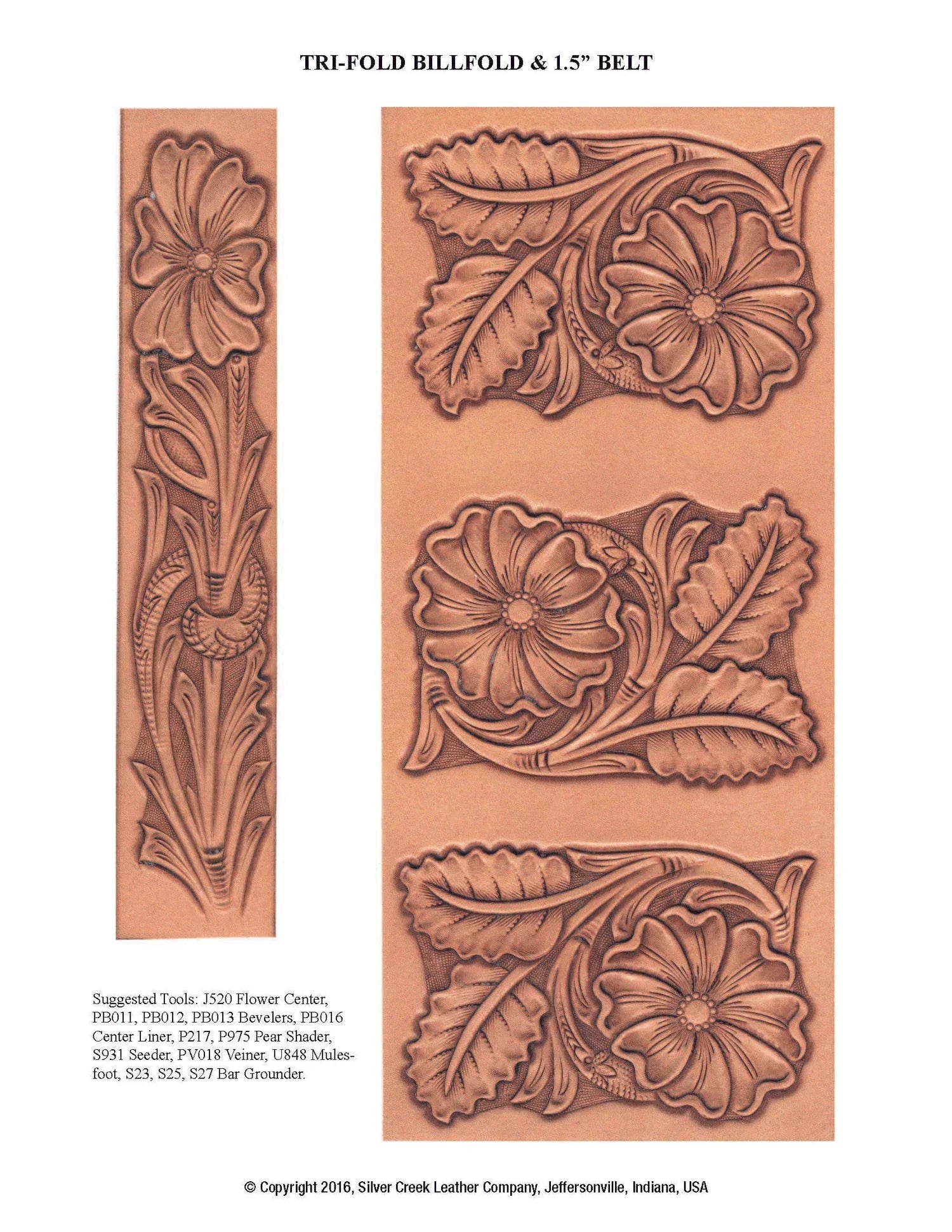 Trifold Wallet and Belt Pattern by Chan Geer