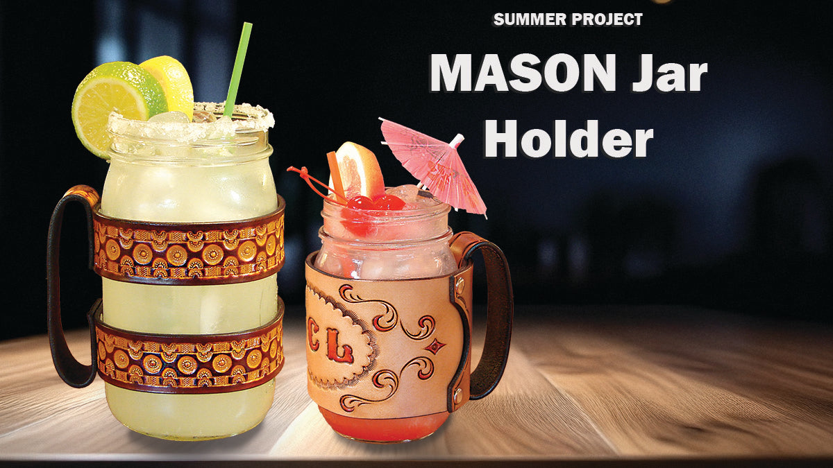 Summer Mason Jar Project - Quart or Pint size holder with handle.