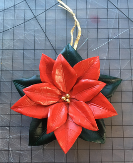 Crafting Unique Leather Poinsettia Ornaments