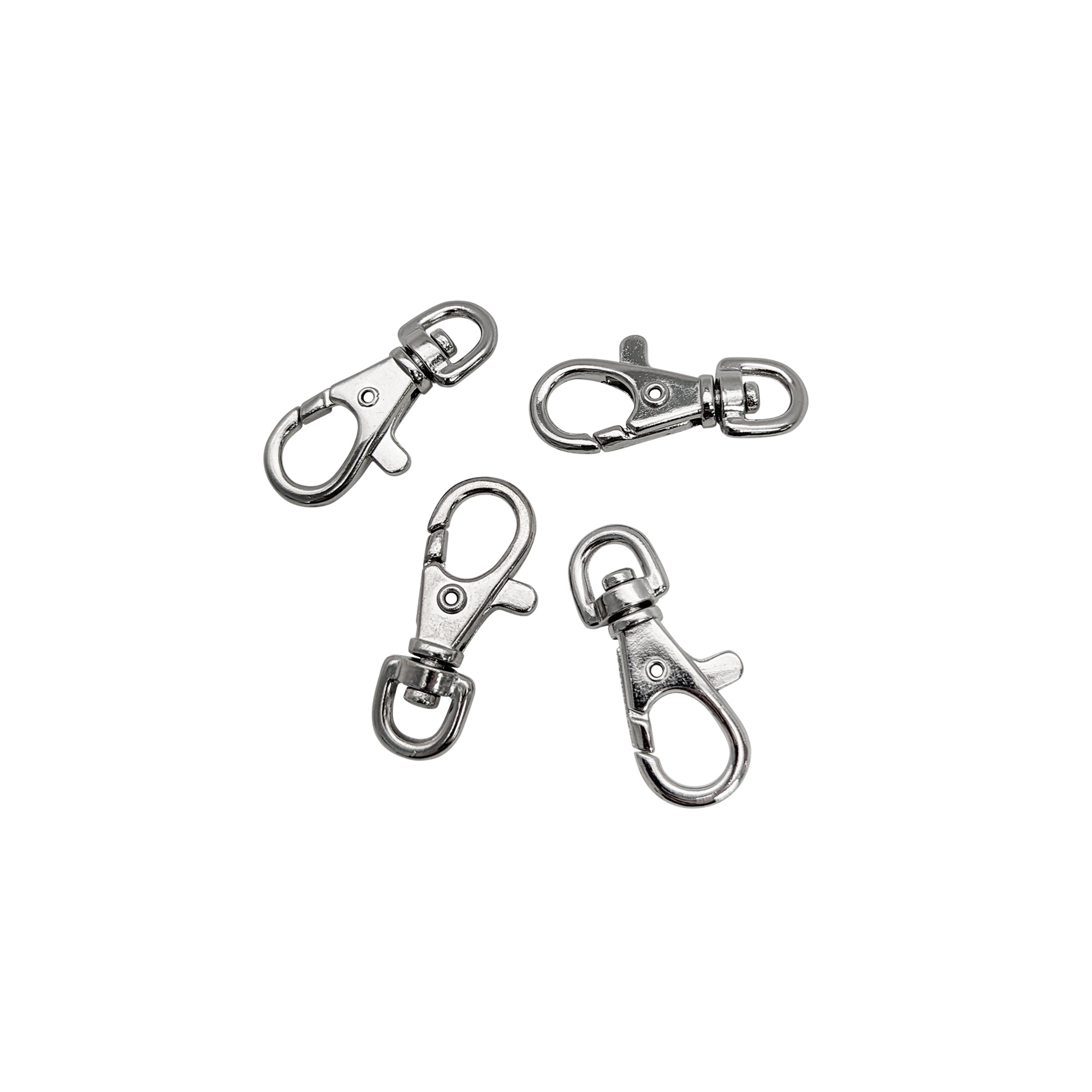 Swivel Snap Hook, Nickel, 4/pk