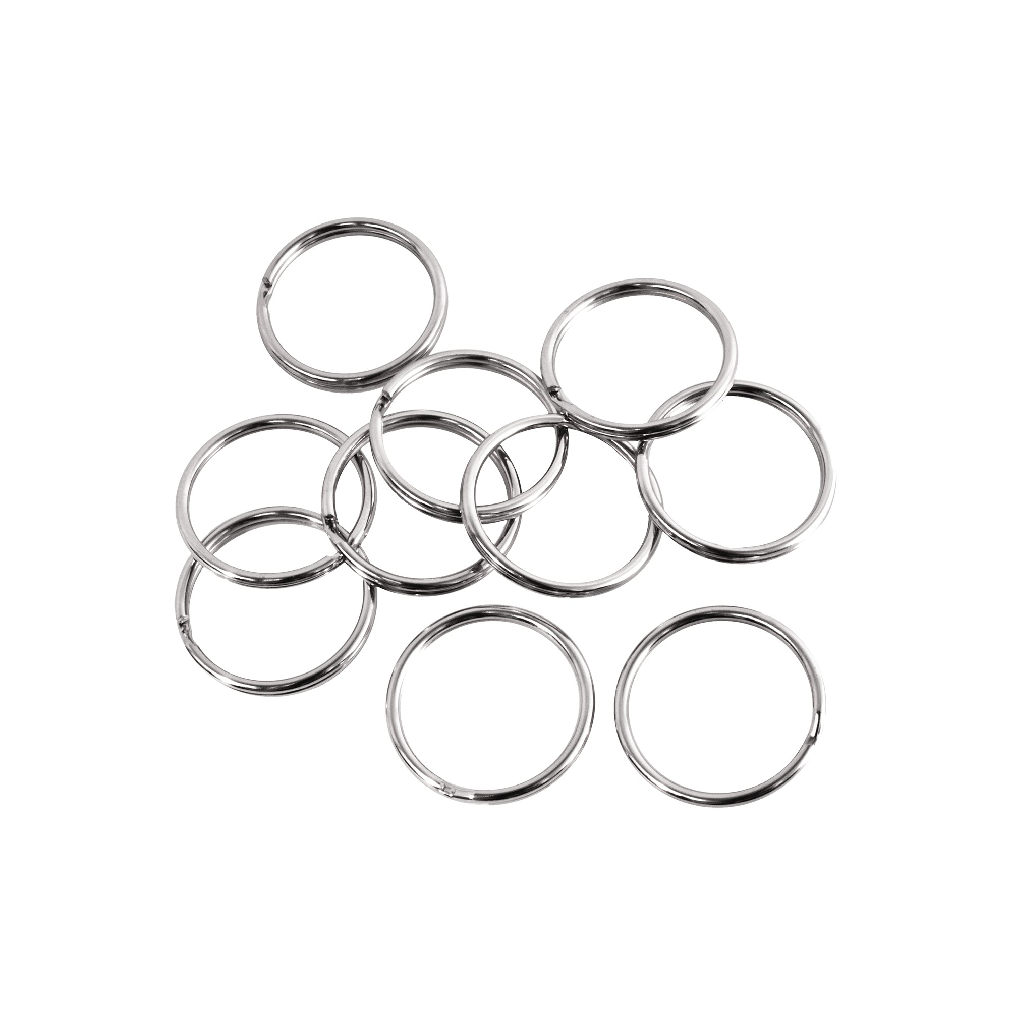 Split Key Ring, 1.25", Nickel, 10/pk