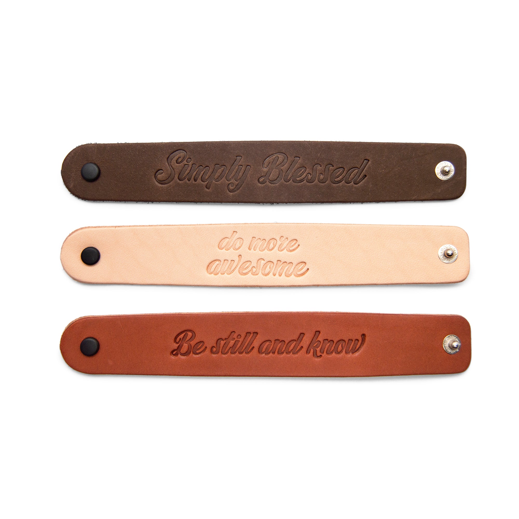 Small Leather Wristband, Natural, 8/pk