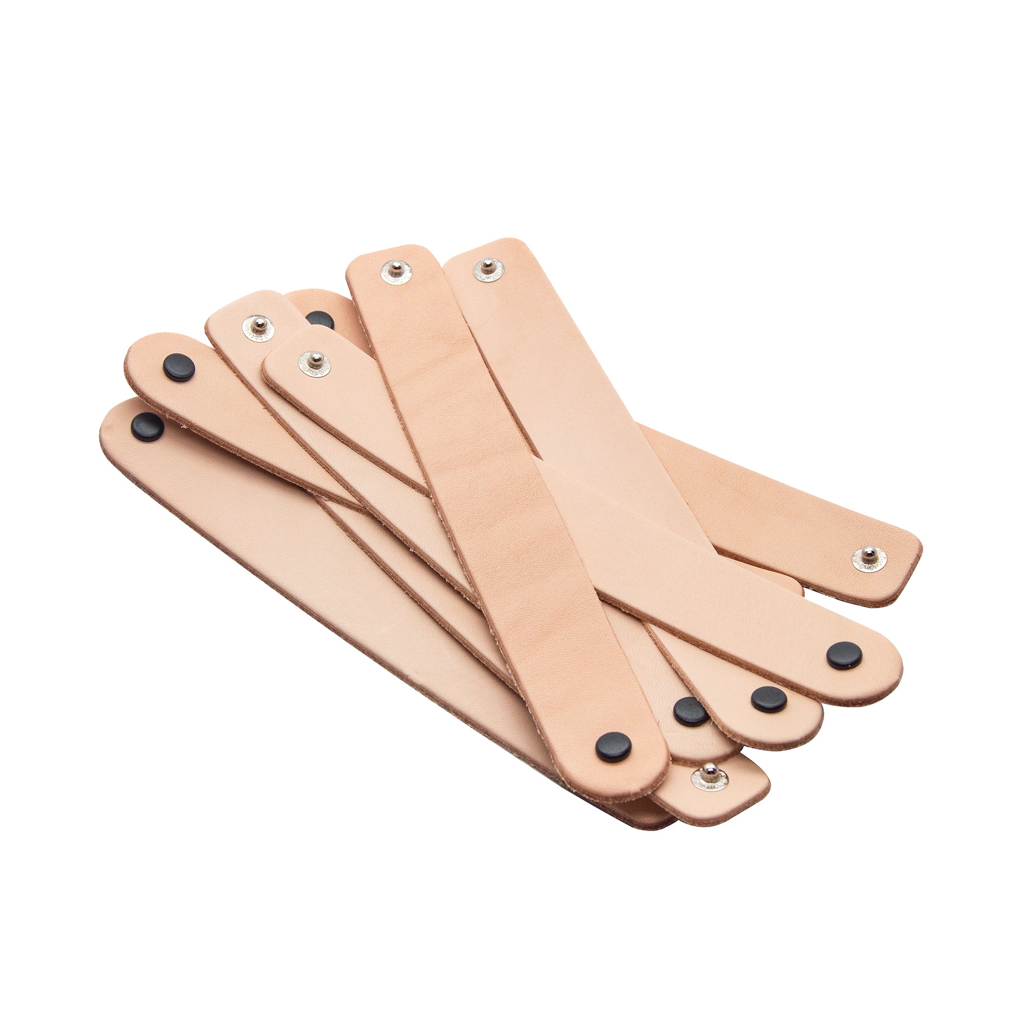 Small Leather Wristband, Natural, 8/pk