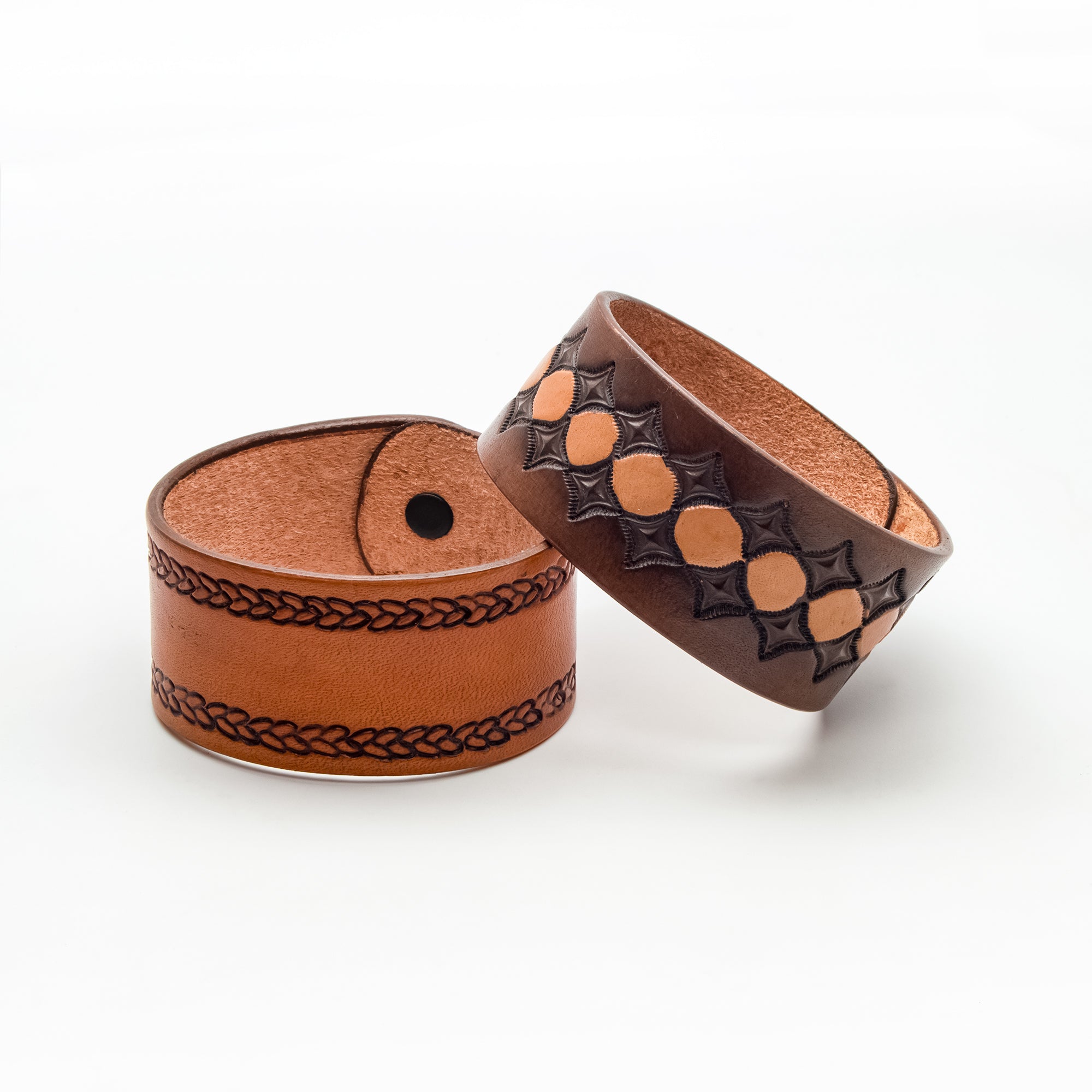 Medium Leather Wristband, Natural, 8/pk