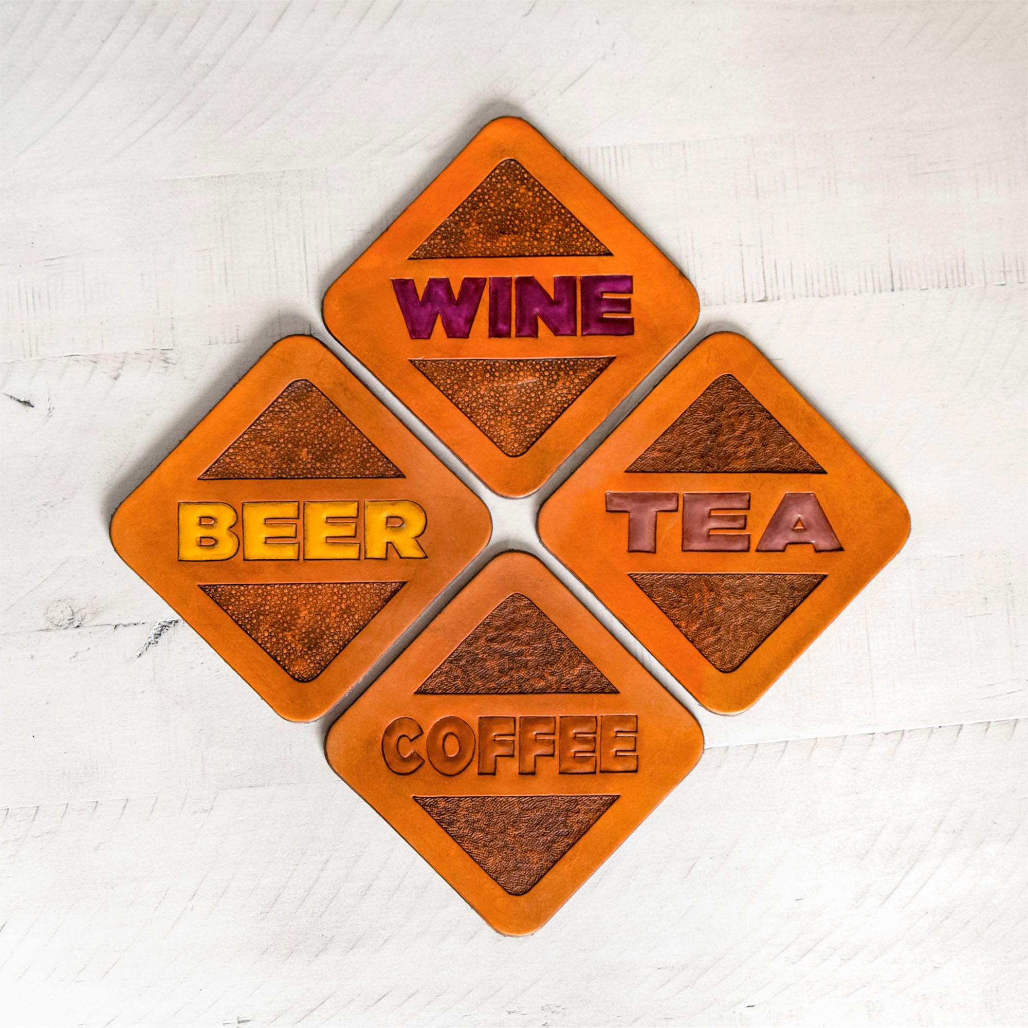 Square Coaster Set, 4", Natural, 4/pk
