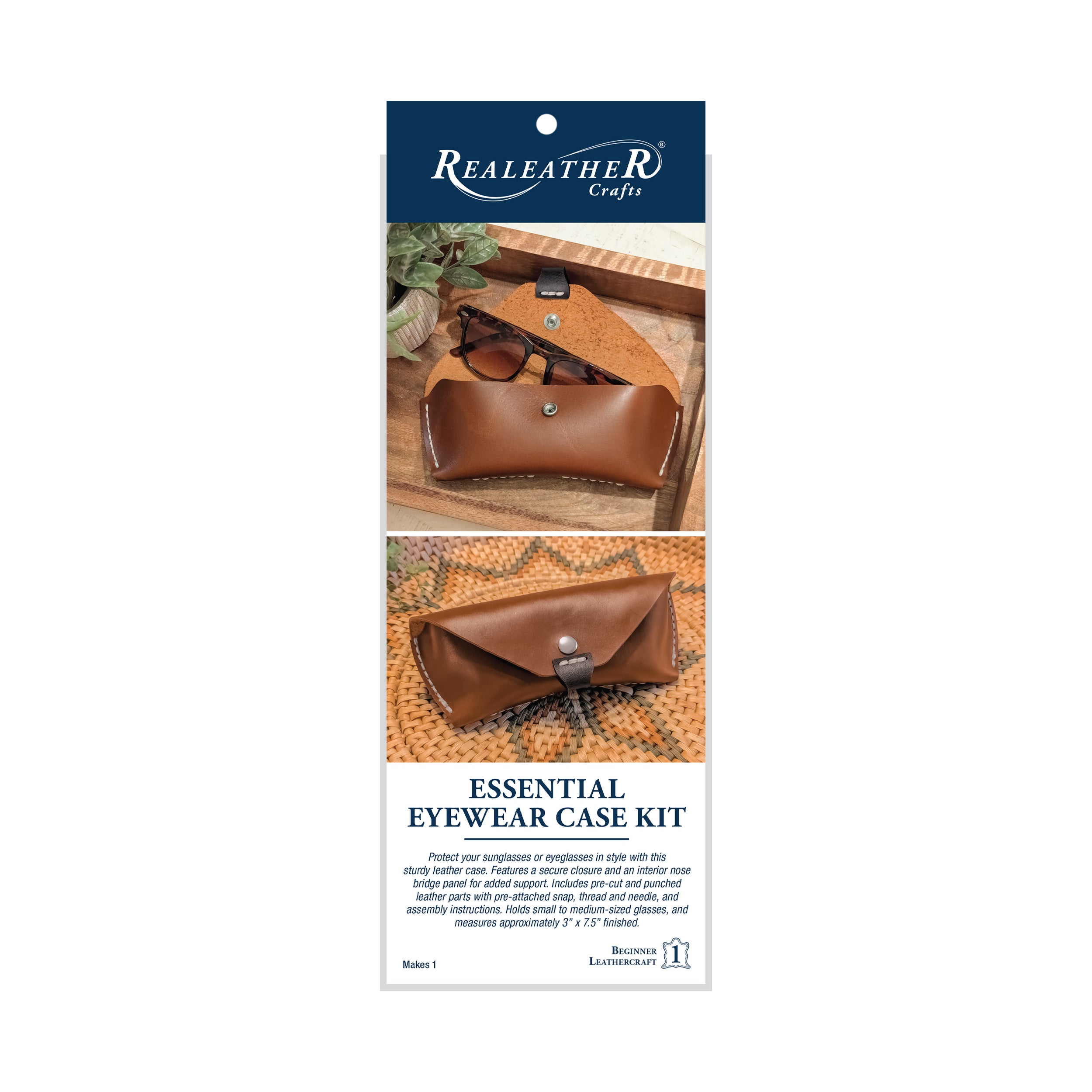 Essential Eyewear Case Leather Kit, Vermont, Cognac