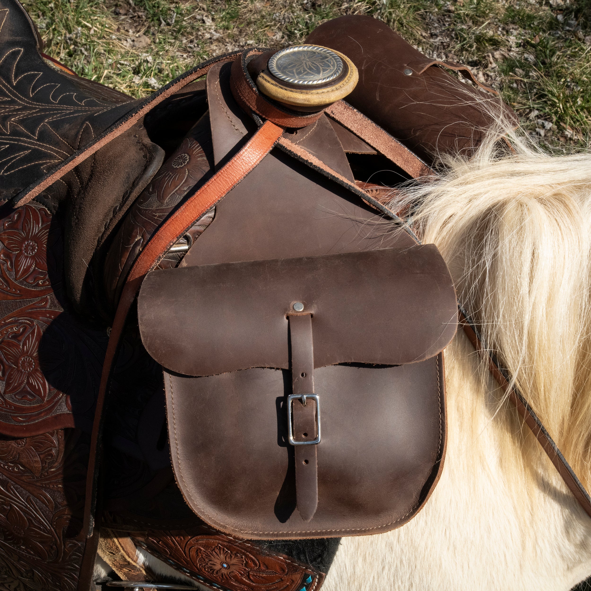 Leather Horn Bag