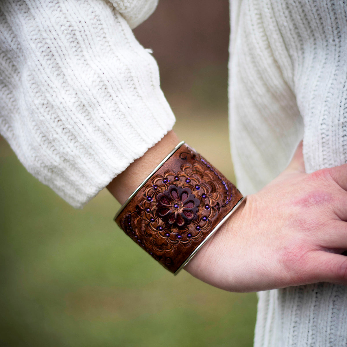 Inlay Cuff Bracelet, 2", Nickel
