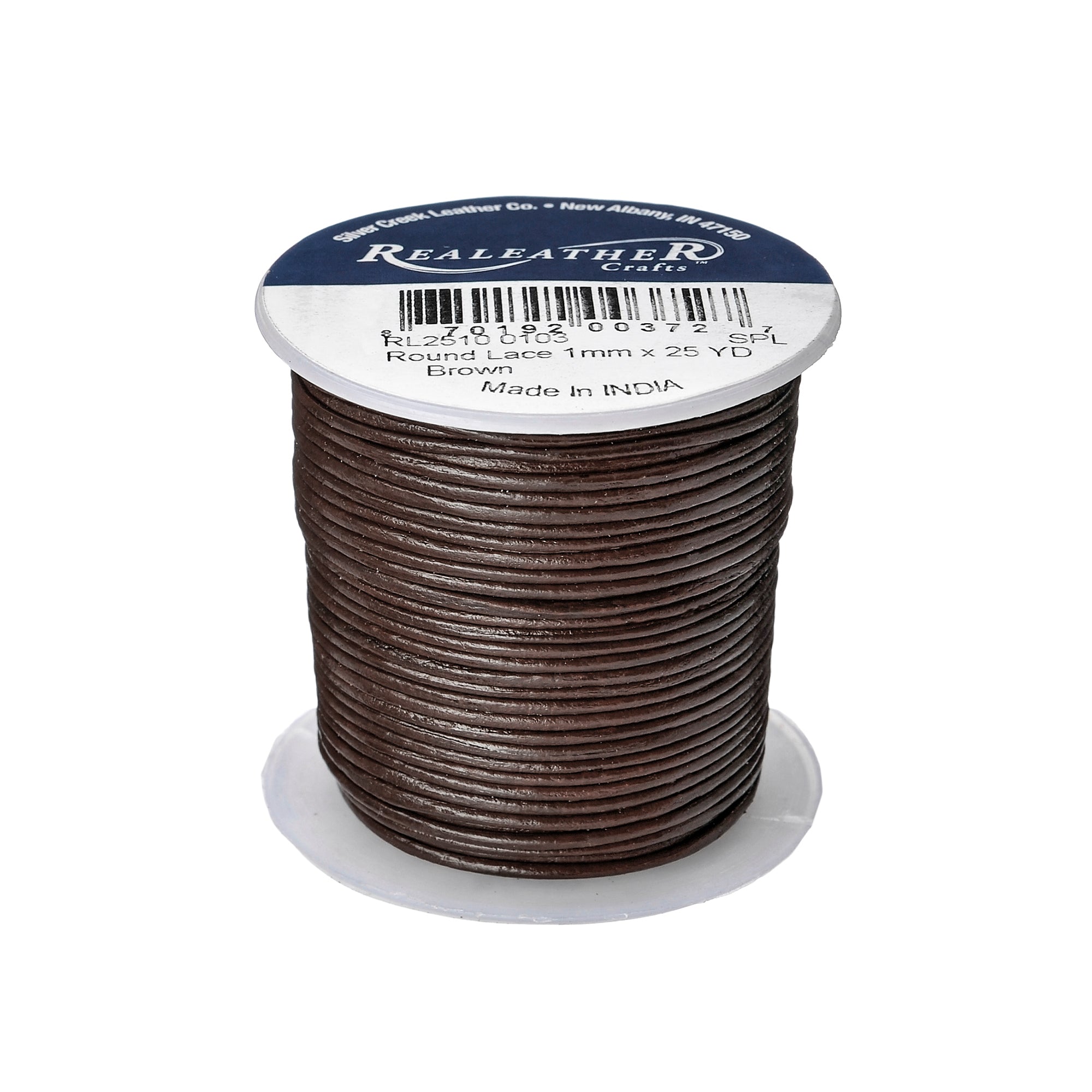 Round Lace Spool, 1 mm x 25 yd, Brown