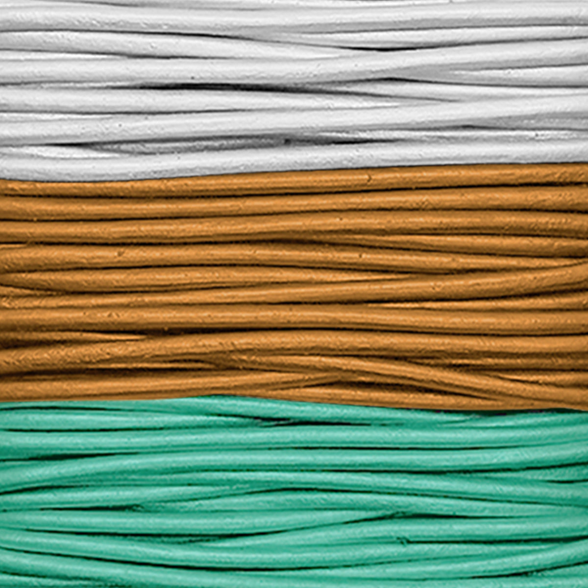 Round Lace Combo Card, 2 mm x 8 yd, White/Henna/Mint