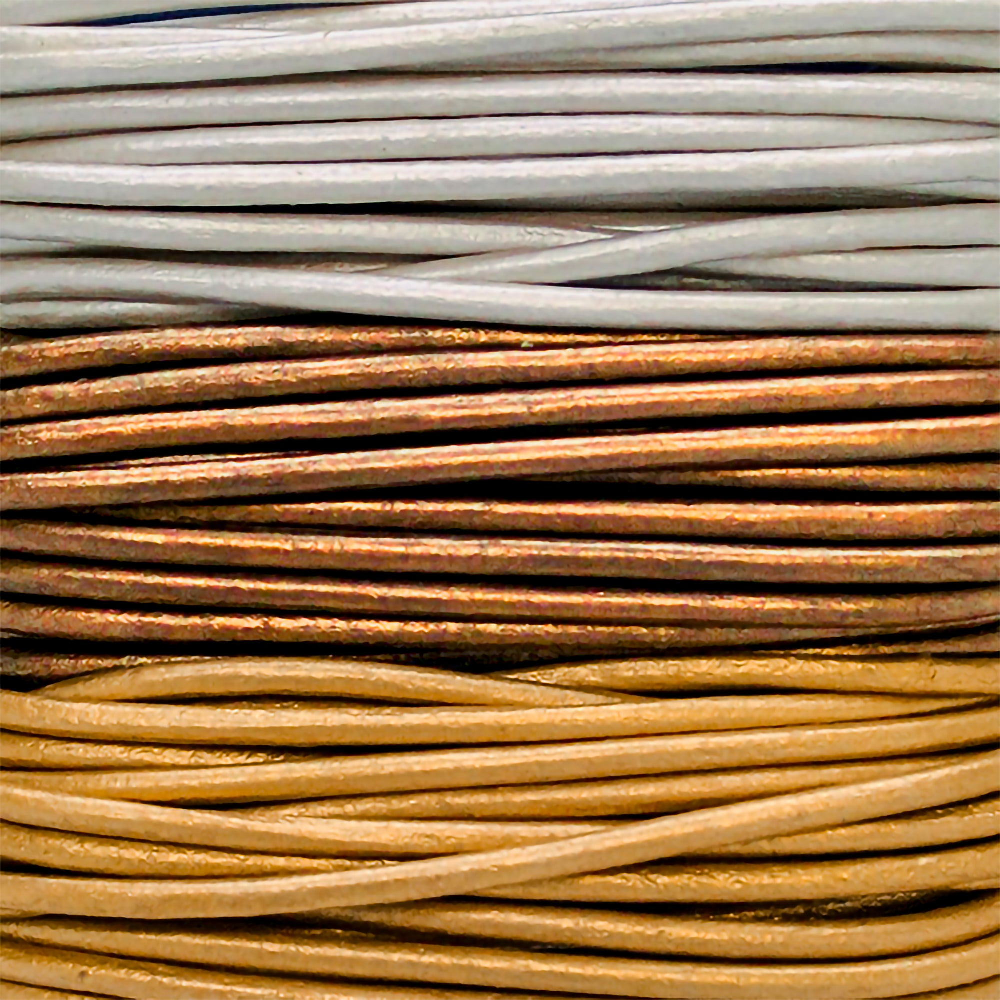 Round Lace Combo Card, 1.5 mm x 8 yd, Gold/Silver/Copper